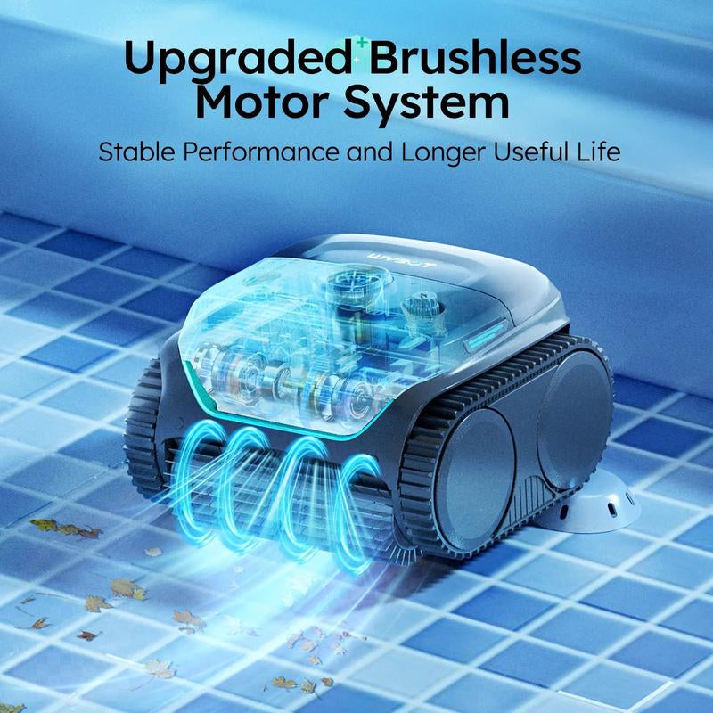 WYBOT C2 Cordless Robotic Pool Cleaner - Powerful Suction, Dual Filtration, Wall Climbing & Waterline Cleaning for Inground Pools - Lasts 180 Mins in Echo Mode - Perfect Father's Day Gift!