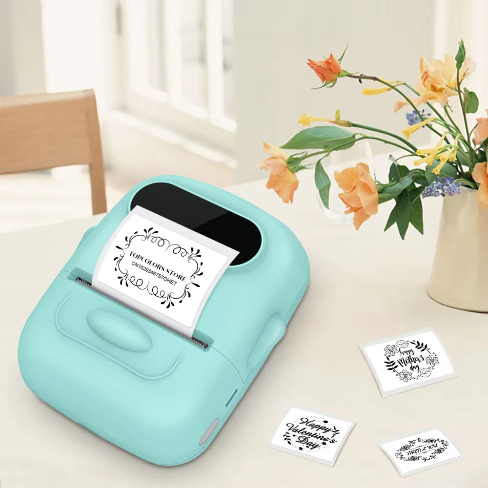 Compact Bluetooth Mini Label Printer - Inkless Thermal Adhesive Sticker & Barcode Maker P50