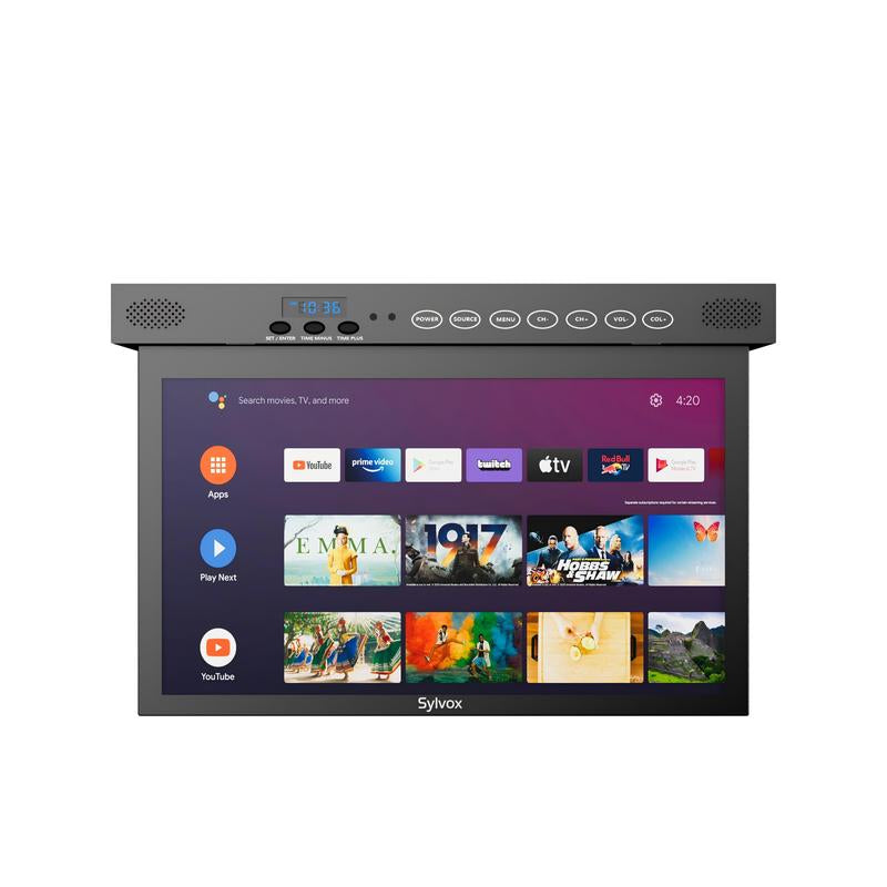 SYLVOX 15.6" Smart TV - Under Cabinet Design, Google TV, 1080P FHD, Wifi & Bluetooth for Kitchen, Bedroom, RV Camper