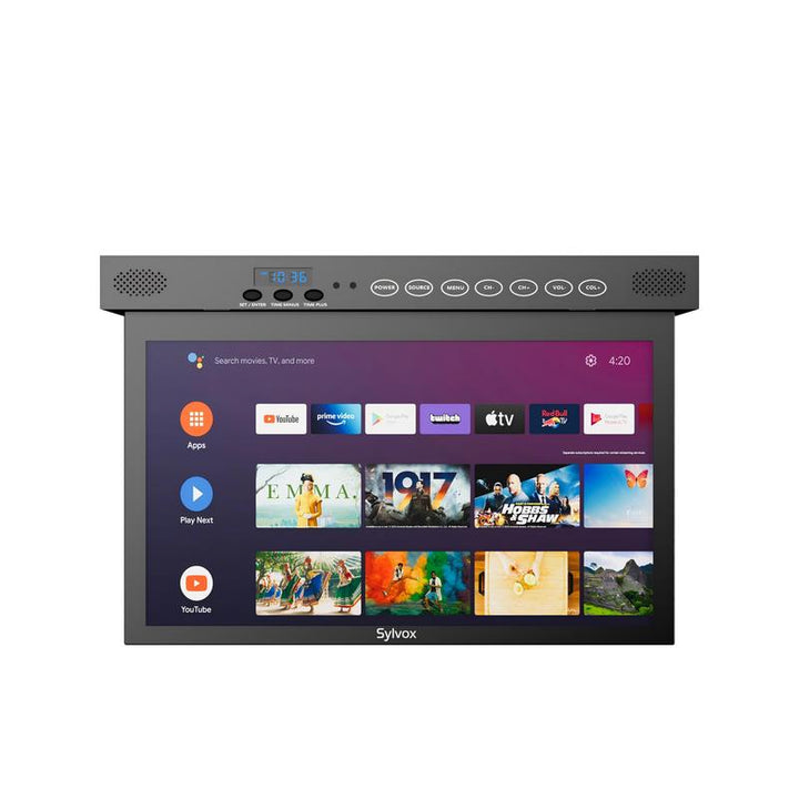 SYLVOX 15.6" Smart TV - Under Cabinet Design, Google TV, 1080P FHD, Wifi & Bluetooth for Kitchen, Bedroom, RV Camper