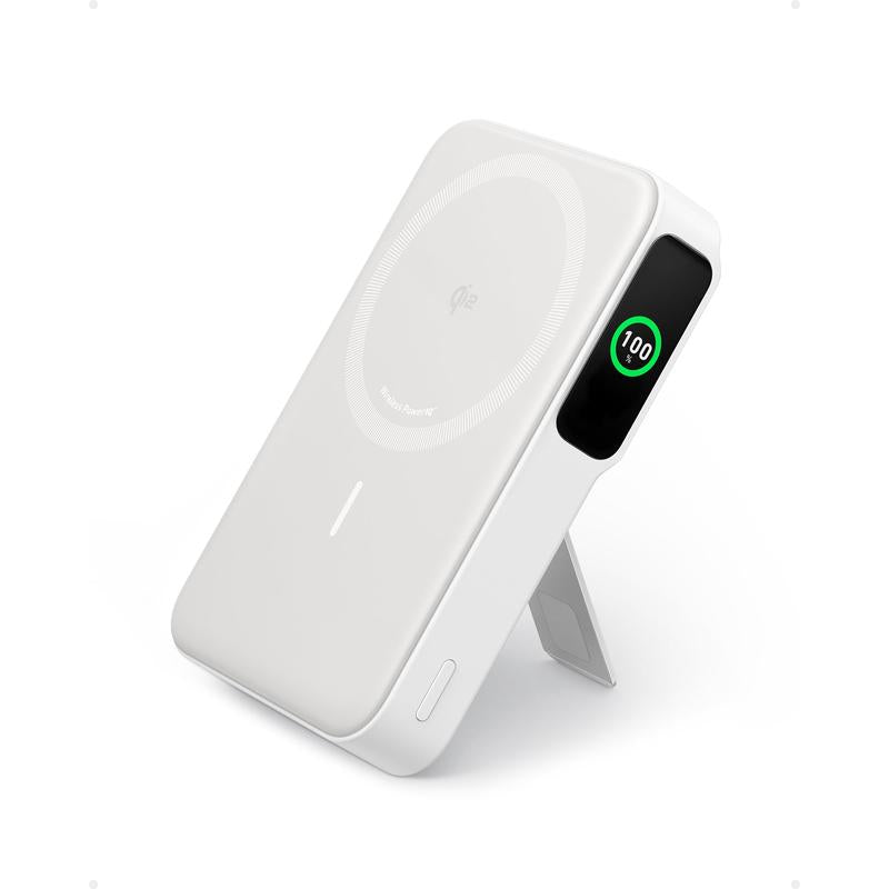Anker Maggo 10,000mAh Power Bank - Qi2-Certified 15W Ultra-Fast MagSafe Charger with Smart Display & Foldable Stand