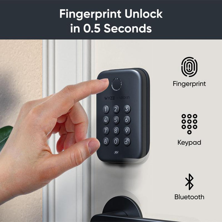 Wyze Lock Bolt - Smart Fingerprint Keyless Deadbolt with Bluetooth Control, Weatherproof Auto-Lock Security Solution