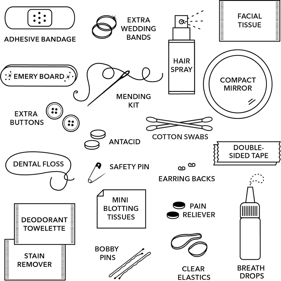 Ultimate Emergency Mini Travel Kit: 21 Essential Day-Trip or Wedding Day Must-Haves - The Perfect Gift for Bridal Showers!