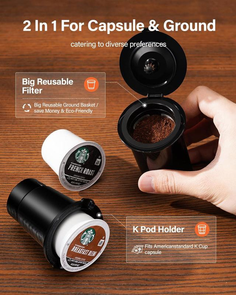 SHARDOR Single Serve Coffee Maker - Versatile Hot & Iced Brew, 5 Cup Sizes, 20 Bar Espresso Machine with Milk Frother & Touchscreen for K Cup Pods & Ground Coffee