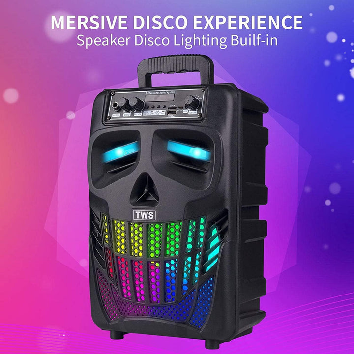 Ultimate Wireless Bluetooth Speaker with Subwoofer - All-in-One Sound System for Home & Outdoors with Remote, FM Radio, TF Card, LED Lights & MP3 Player (B-S08)