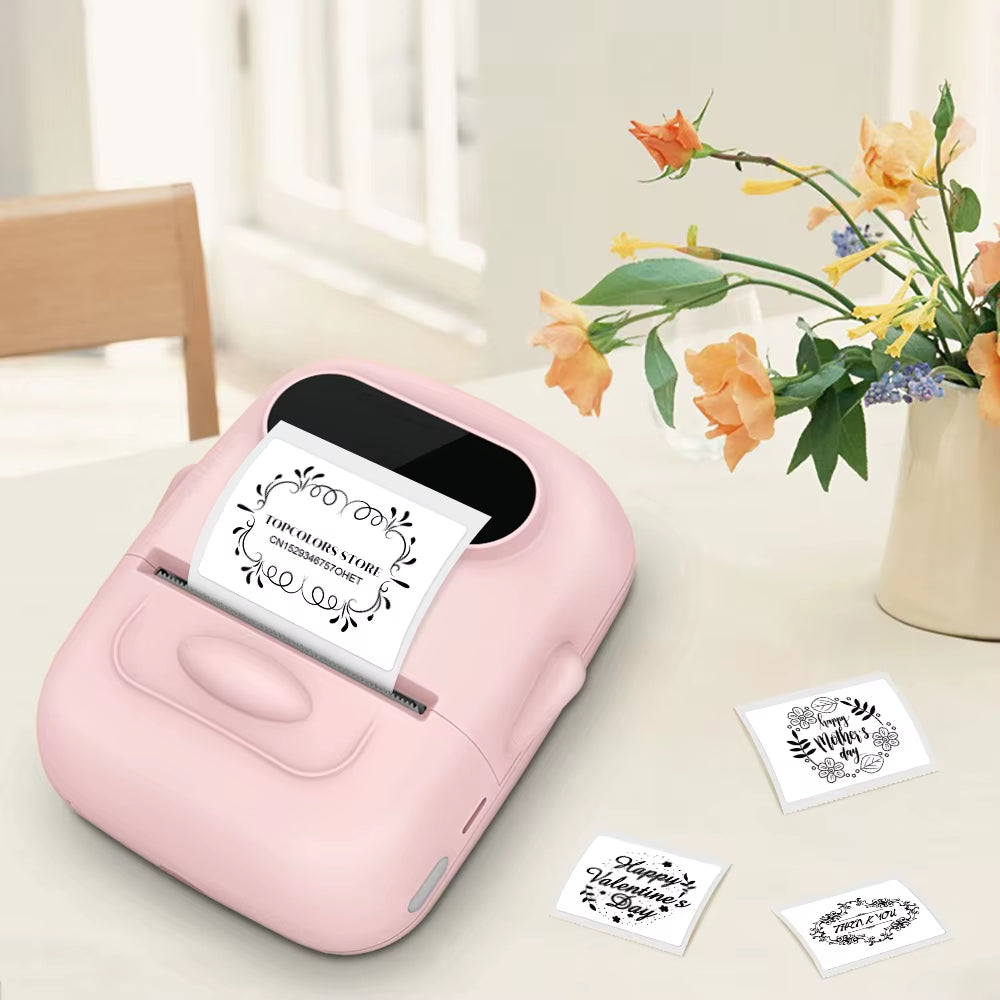 Compact Bluetooth Mini Label Printer - Inkless Thermal Adhesive Sticker & Barcode Maker P50