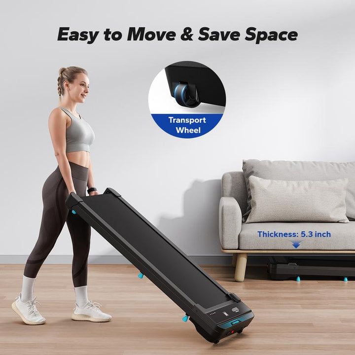 MERACH 2-in-1 Under Desk Treadmill - Low-Noise Walking Pad with Remote Control, Perfect for Walking and Jogging, 265lbs Capacity