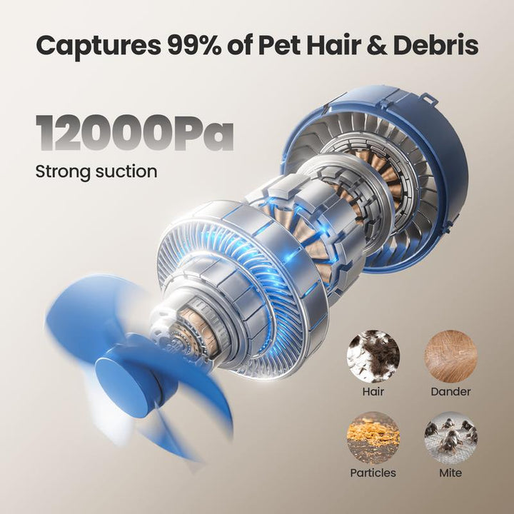 Oneisall Cozy C1 Smart Pet Grooming Kit - Vacuum Blow Dryer & Clippers for Shedding, Drying, and Trimming with 7 Heat Settings & Adjustable Air Flow