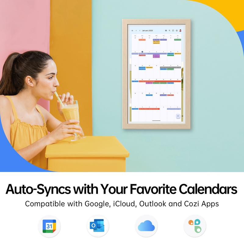 Apolosign Smart Digital Calendar - 21.5" & 15.6" Interactive Touch Screen for Family Schedules, Chore Charts & Home Décor - Wall Mountable Planner