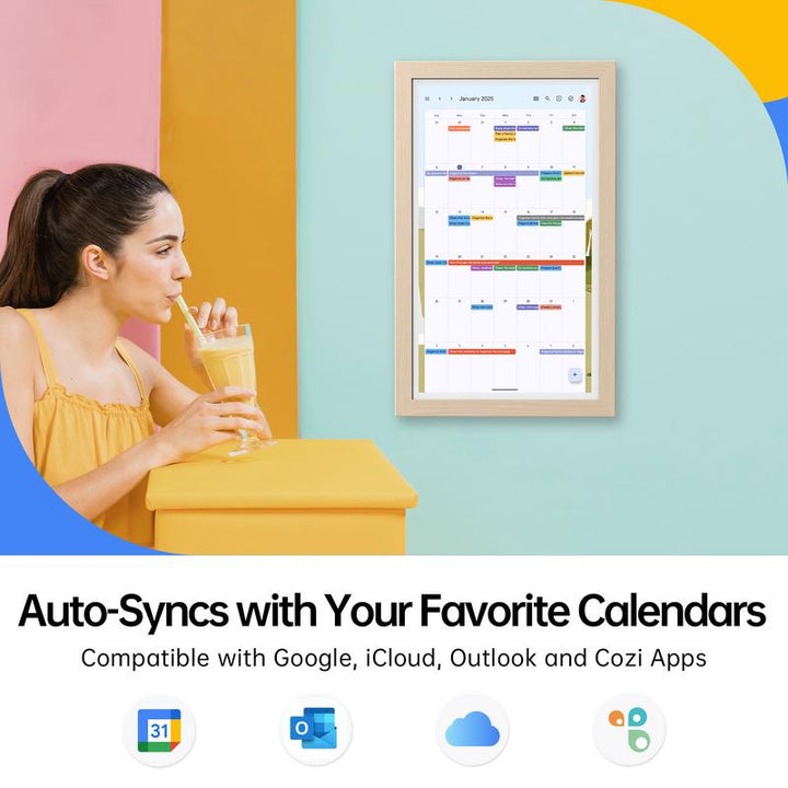 Apolosign Smart Digital Calendar - 21.5" & 15.6" Interactive Touch Screen for Family Schedules, Chore Charts & Home Décor - Wall Mountable Planner