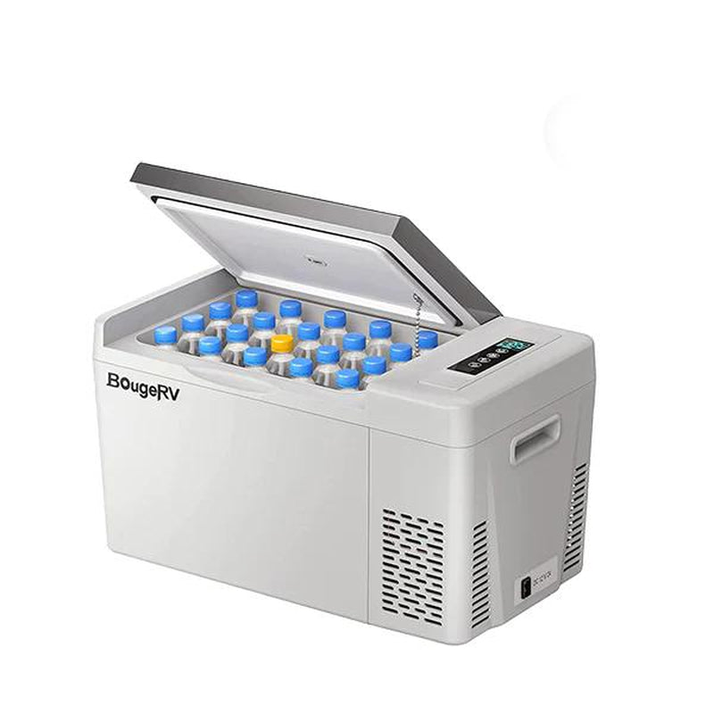 Bougerv 23 Quart Portable Fridge - Ultimate Camping & Road Trip Cooler with Dual Voltage for Trucks, Vans, and RVs - Freezes Down to -7℉!