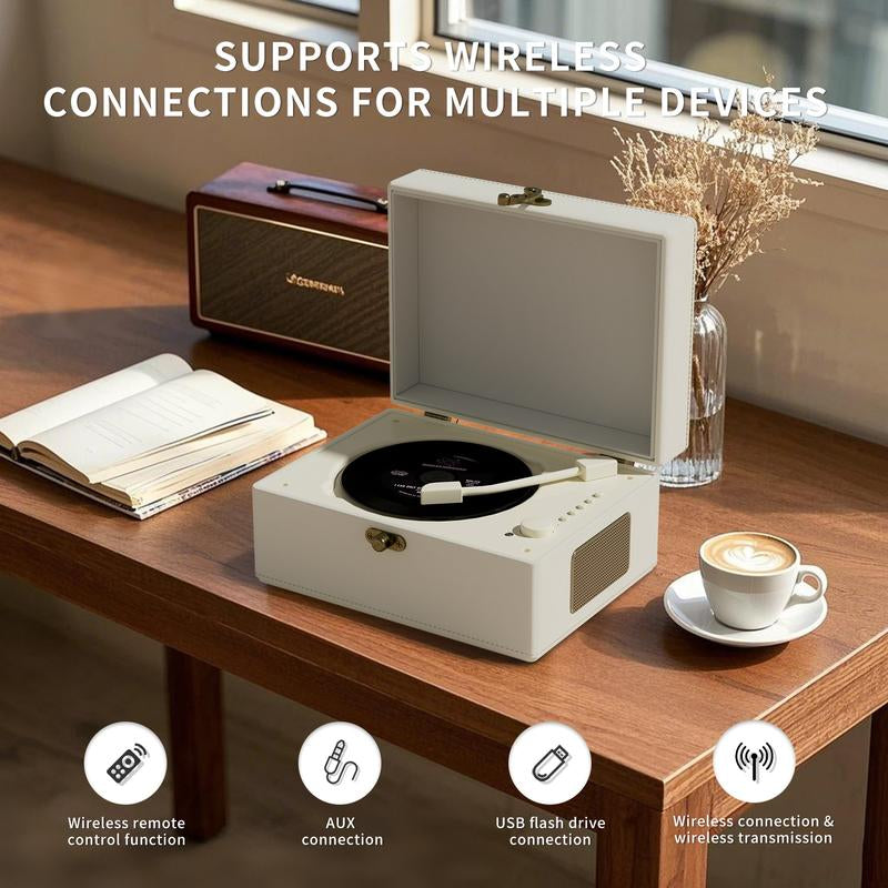 Yintiny Portable Bluetooth 5.0 CD Player with Speaker - Retro Suitcase Design for Home Use【Soft Voice】, Model CD2-LH168