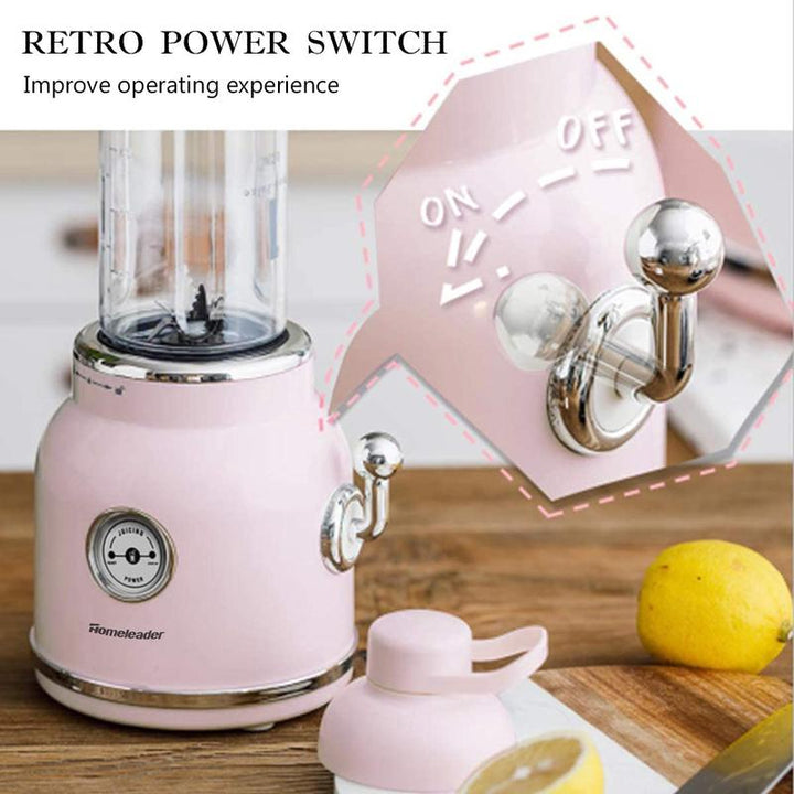 Homeleader Personal Smoothie Blender - 6 Sharp Blades, 21Oz Travel Cup & Lids, Pink - Perfect for Shakes & Juicing!