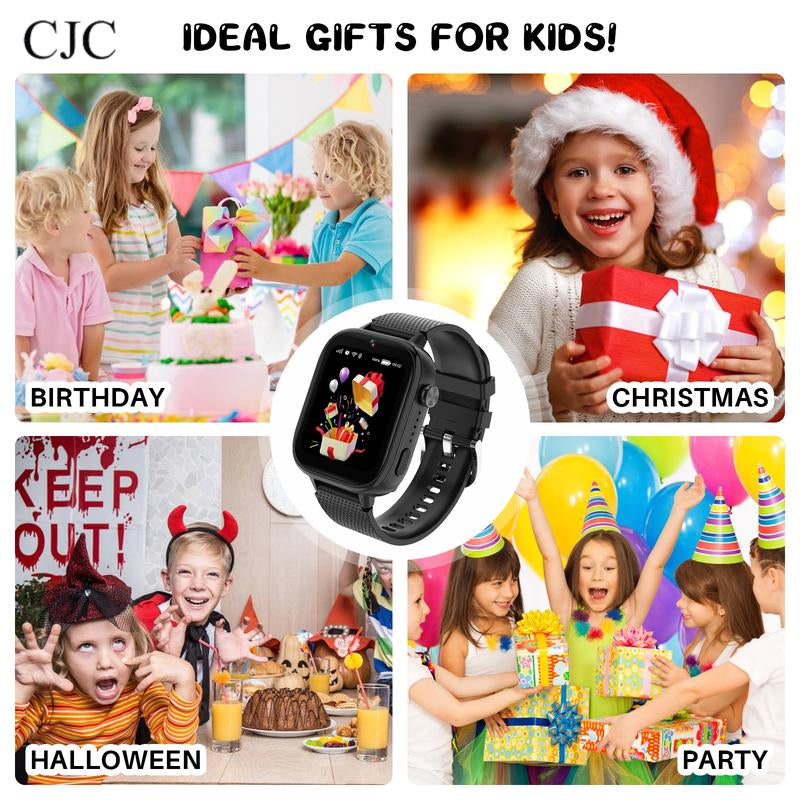 CJC Kids Smartwatch with Built-In GPS, SOS Emergency Call Button, Two-Way Talk Function, Camera, 47 Educational Games, Tons of Apps to Download Touch Screen Weaved Strap Wearable Smartphone Wristwatch