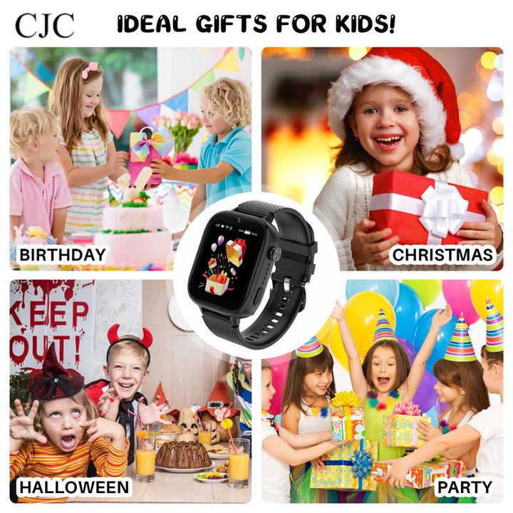 CJC Kids Smartwatch with Built-In GPS, SOS Emergency Call Button, Two-Way Talk Function, Camera, 47 Educational Games, Tons of Apps to Download Touch Screen Weaved Strap Wearable Smartphone Wristwatch