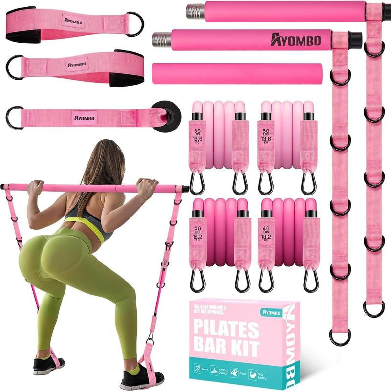 Versatile Pilates Bar Kit with Resistance Bands - Perfect Home Gym Equipment for Full-Body Workouts, Ideal Christmas Gift for Fitness Enthusiasts!