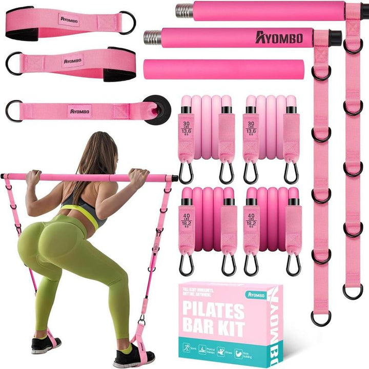 Versatile Pilates Bar Kit with Resistance Bands - Perfect Home Gym Equipment for Full-Body Workouts, Ideal Christmas Gift for Fitness Enthusiasts!