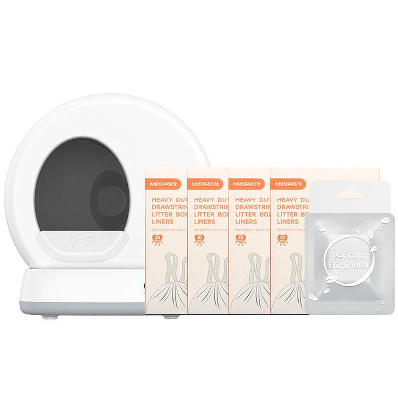 Meowant SC01 Smart Self-Cleaning Cat Litter Box - Extra Large, Odor Control, App Controlled with Mat & Liner - Ultimate Convenience for Pet Owners!