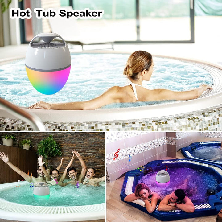 Ultimate Waterproof Floating Pool Speaker with LED Lights - Powerful Bluetooth Sound for Parties & Outdoor Fun, 82 Ft Range, Rich Bass & Built-in Mic