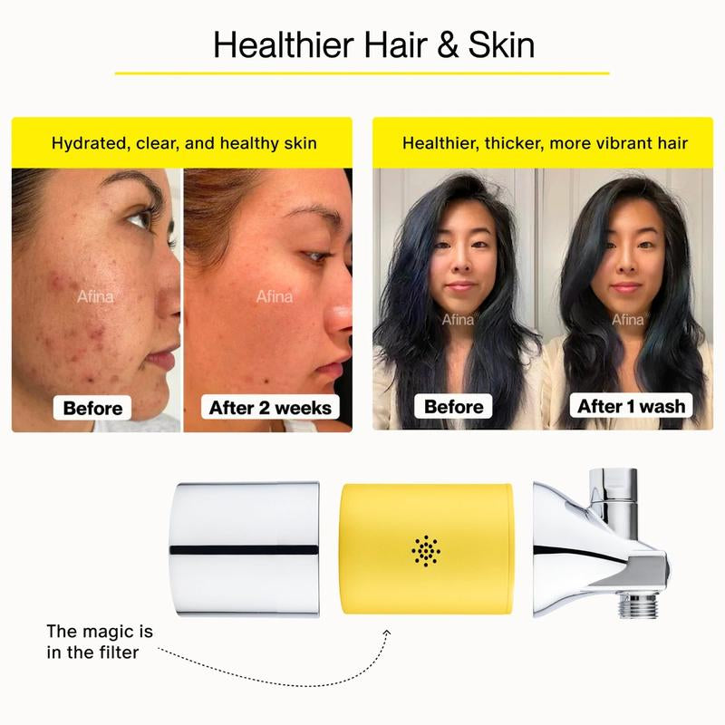 Revitalize Your Hair & Skin with the Afina Shower Filter – High Pressure Filtration for Healthier, Hydrated Beauty!