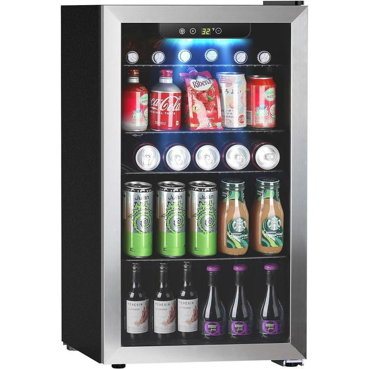 COWSAR Mini Beverage Refrigerator - 48-130 Can Capacity, Digital Display, Adjustable Temperature, Perfect for Home, Office, Garage & Game Room, 1.3-3.2 Cu.Ft