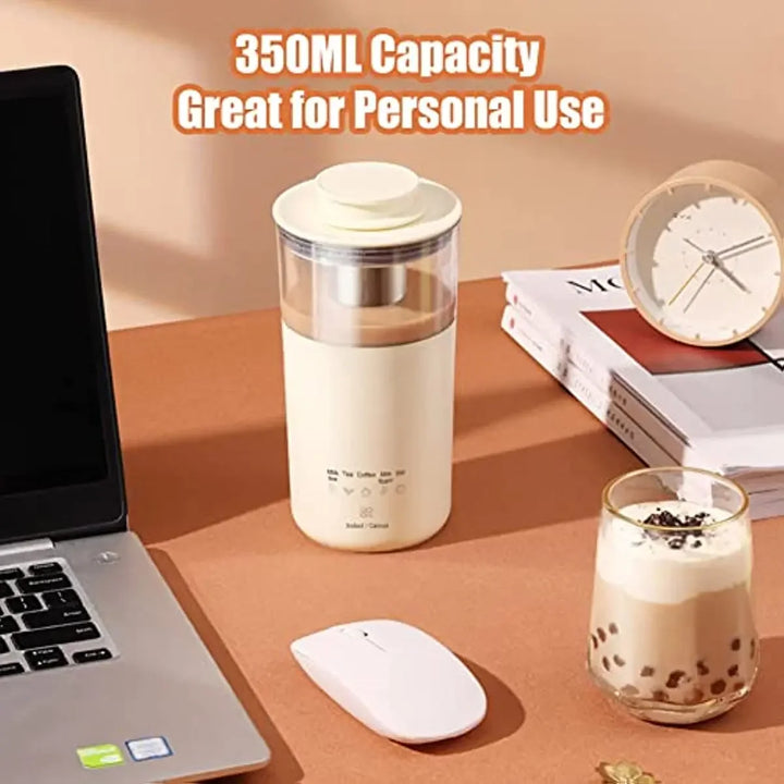 5-in-1 Portable Electric Coffee and Tea Maker with Milk Frother - Your Ultimate Health-Preserving Drink Solution!