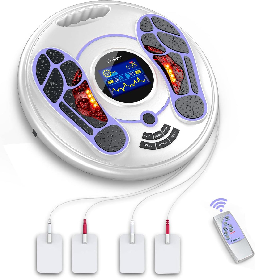 Revitalize Your Feet: Electric Foot Stimulator & Massager with EMS & TENS Therapy for Pain Relief, Circulation Boost, and Neuropathy Relief - Remote Controlled & FSA/HSA Eligible