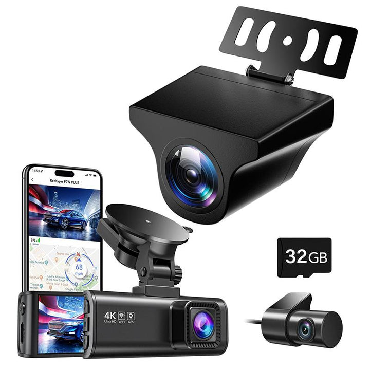 REDTIGER F7NP Dash Cam - 4K Front & 2.5K Rear, Wi-Fi & GPS, 3.16" IPS Screen, Night Vision, 170° Wide Angle, 24H Parking Mode