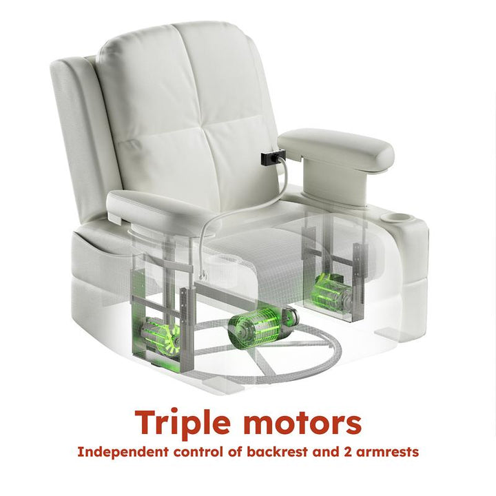 Adjustable Armrest Electric Glider Recliner Nursery Rocking Chair with USB Port & Storage - FSC Certified Comfort for Your Baby's Room