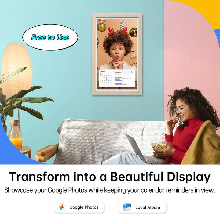 Apolosign Smart Digital Calendar - 21.5" & 15.6" Interactive Touch Screen for Family Schedules, Chore Charts & Home Décor - Wall Mountable Planner