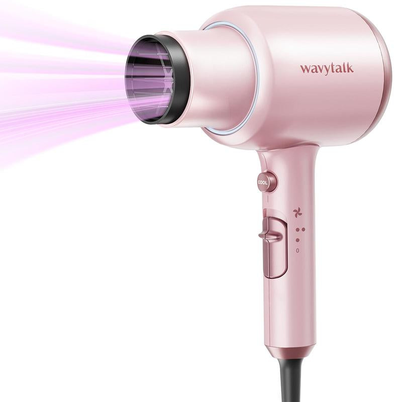 Wavytalk Ionic Hair Dryer - 1875W Quick-Dry with Ceramic Heat Protection, Lightweight & Quiet, Includes Diffuser & Styling Comb for All Hair Types