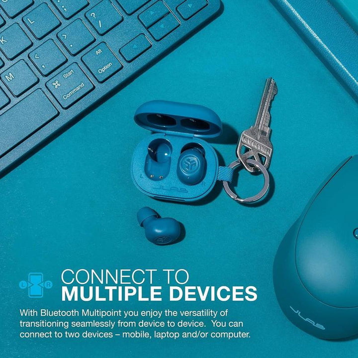 JLab JBuds Mini Earbuds - Ultra-Compact Bluetooth Earbuds with Keyring Fit, Safe Mode, and Custom EQ for Android/iPhone