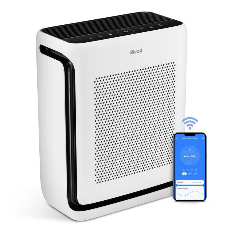 LEVOIT Vital 200S Smart WiFi Air Purifier - HEPA Washable Filter for Large Rooms up to 1900 Ft², Eliminates Allergens, Pet Hair, Smoke & Odors