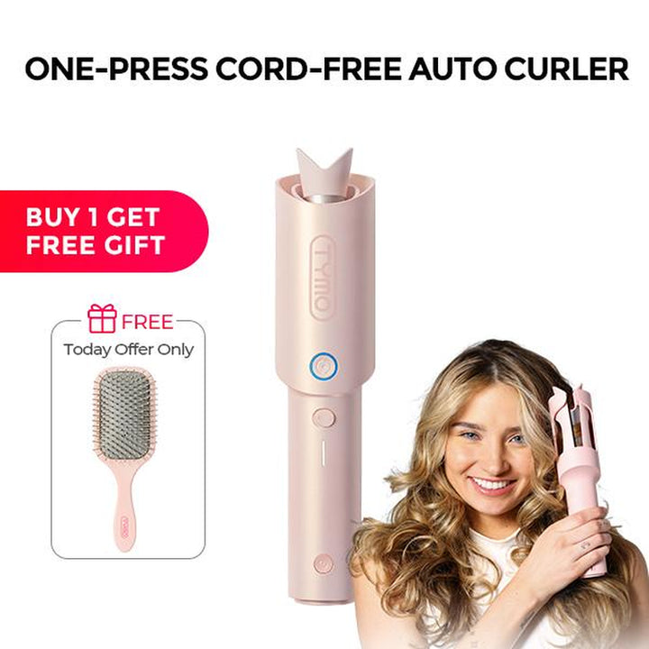 TYMO CURLGO Cordless Automatic Curling Iron - Effortless Curls with Ionic Technology and Comfort Grip