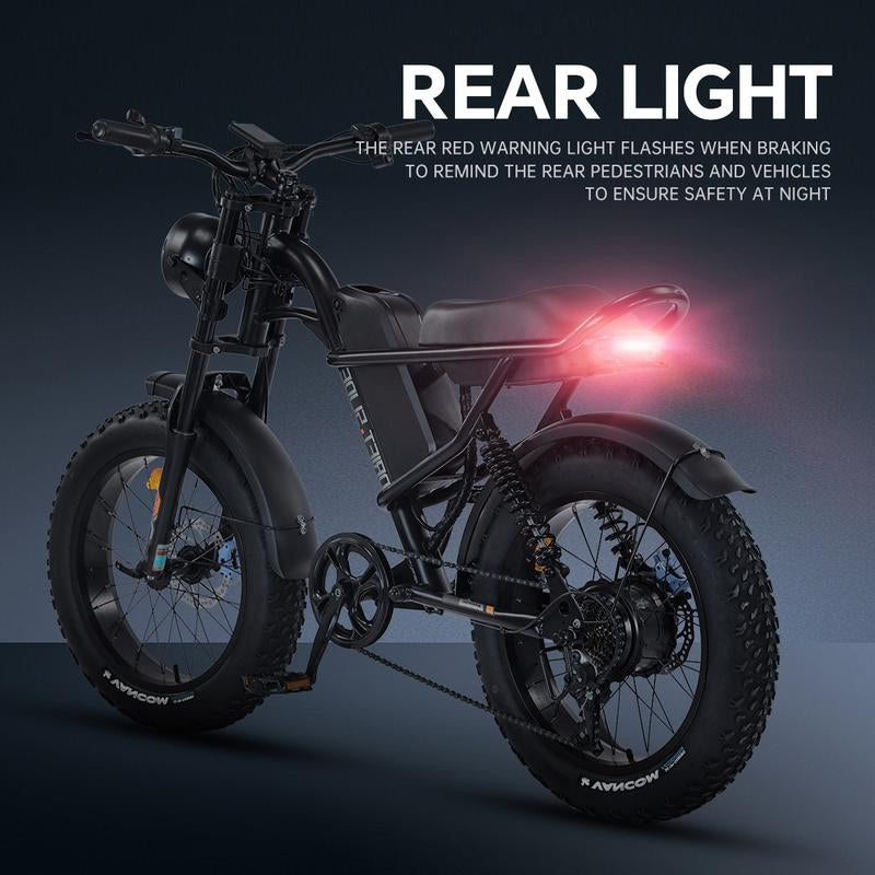 DRIFT.SLIDE 1500W Electric Bike - 28 MPH, 60 Miles Range, All-Terrain Fat Tire, 7-Speed, Removable 48V Battery - Ultimate Moped Style Adventure!