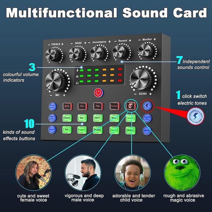 Haomuren BM800 Podcast Equipment Bundle - Complete Recording Studio Package with V8S Voice Changer for Podcasting, Live Streaming, Singing, and Content Creation on PC and Mobile