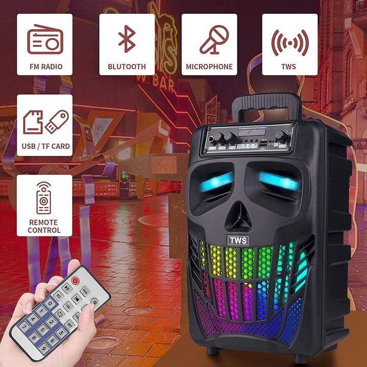 Ultimate Wireless Bluetooth Speaker with Subwoofer - All-in-One Sound System for Home & Outdoors with Remote, FM Radio, TF Card, LED Lights & MP3 Player (B-S08)