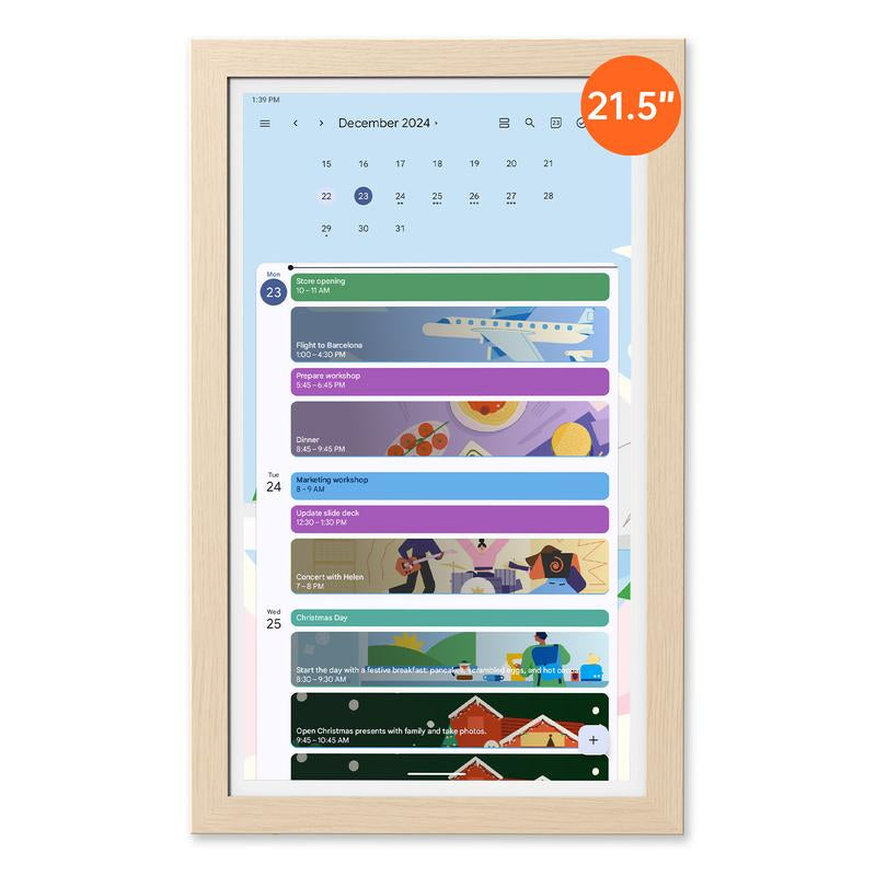 Apolosign Smart Digital Calendar - 21.5" & 15.6" Interactive Touch Screen for Family Schedules, Chore Charts & Home Décor - Wall Mountable Planner