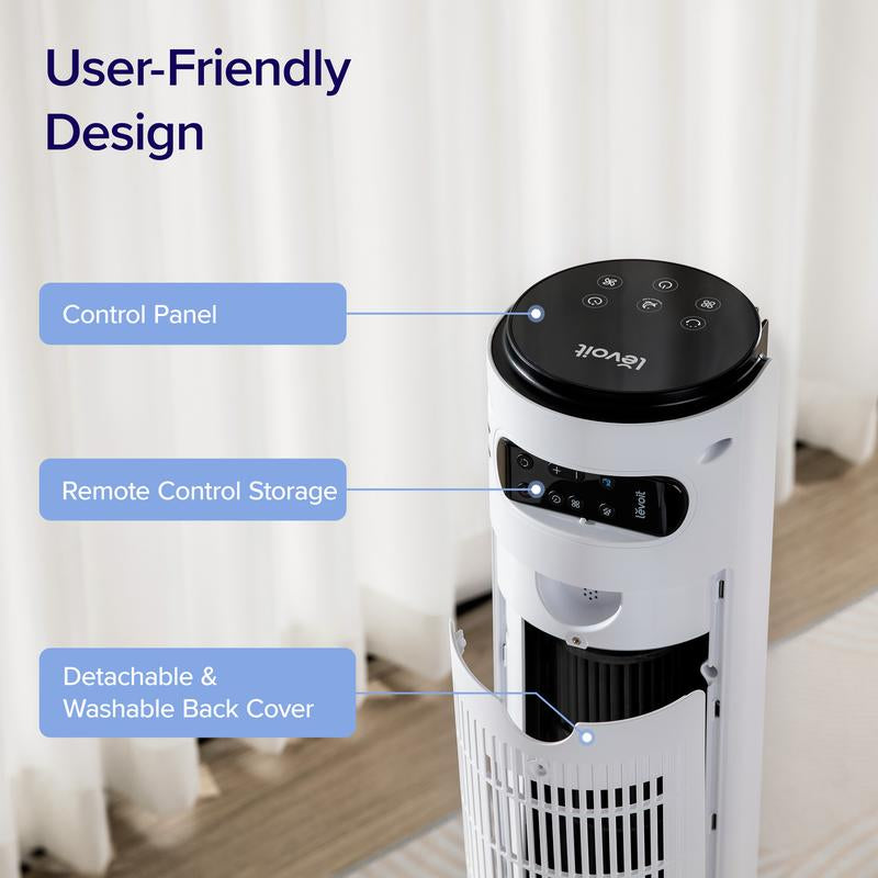 LEVOIT Classic 42" Oscillating Tower Fan - Ultra Quiet, 4 Modes, 12H Timer, Powerful 25Ft/S Velocity for Bedroom Comfort