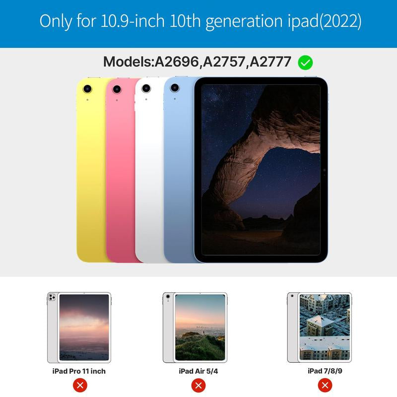 Ultimate 360° Rotatable Tablet & Keyboard Case with Colorful Backlight & Pencil Holder for iPad 10th Generation 10.9" (2022)