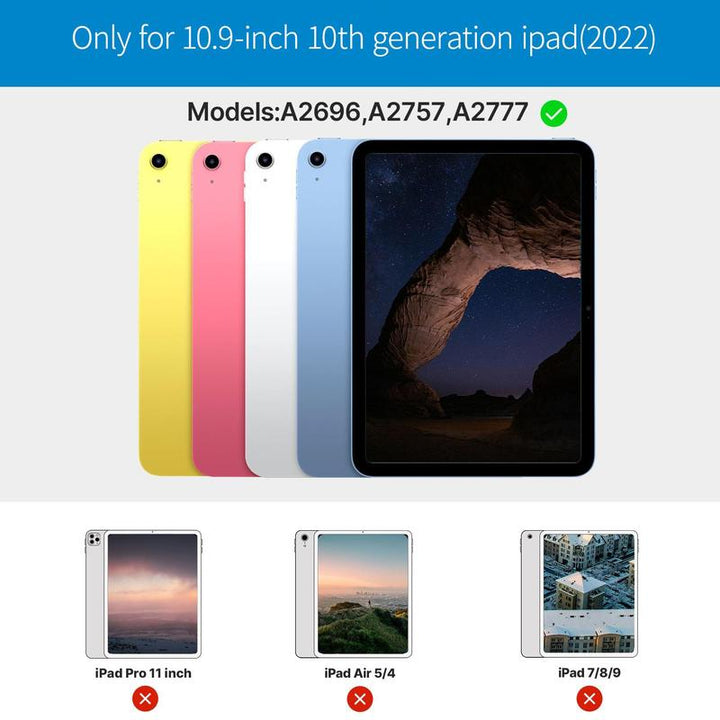 Ultimate 360° Rotatable Tablet & Keyboard Case with Colorful Backlight & Pencil Holder for iPad 10th Generation 10.9" (2022)