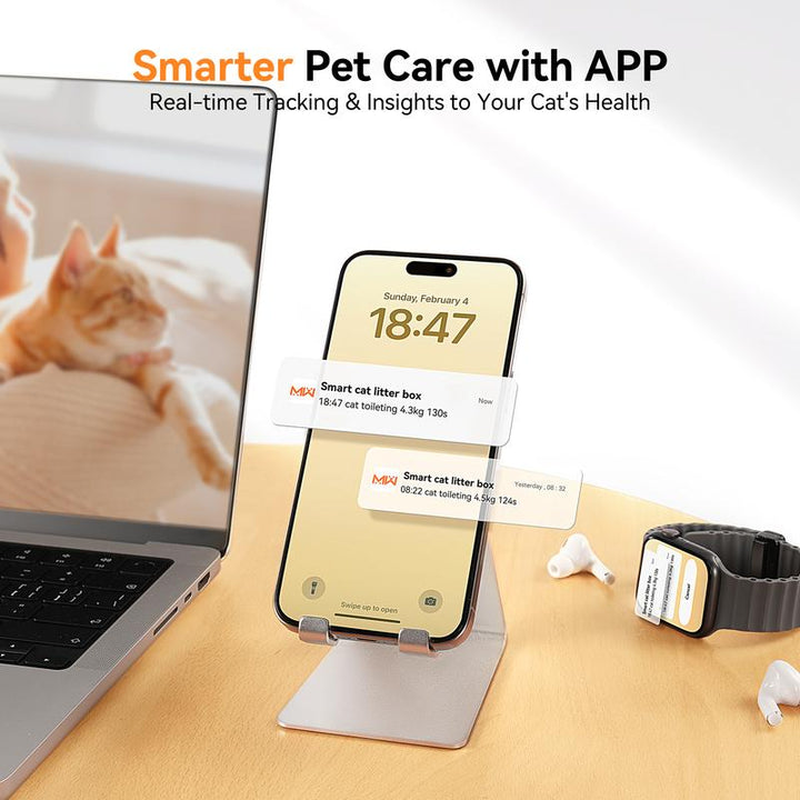 Meowant SC01 Smart Self-Cleaning Cat Litter Box - Extra Large, Odor Control, App Controlled with Mat & Liner - Ultimate Convenience for Pet Owners!