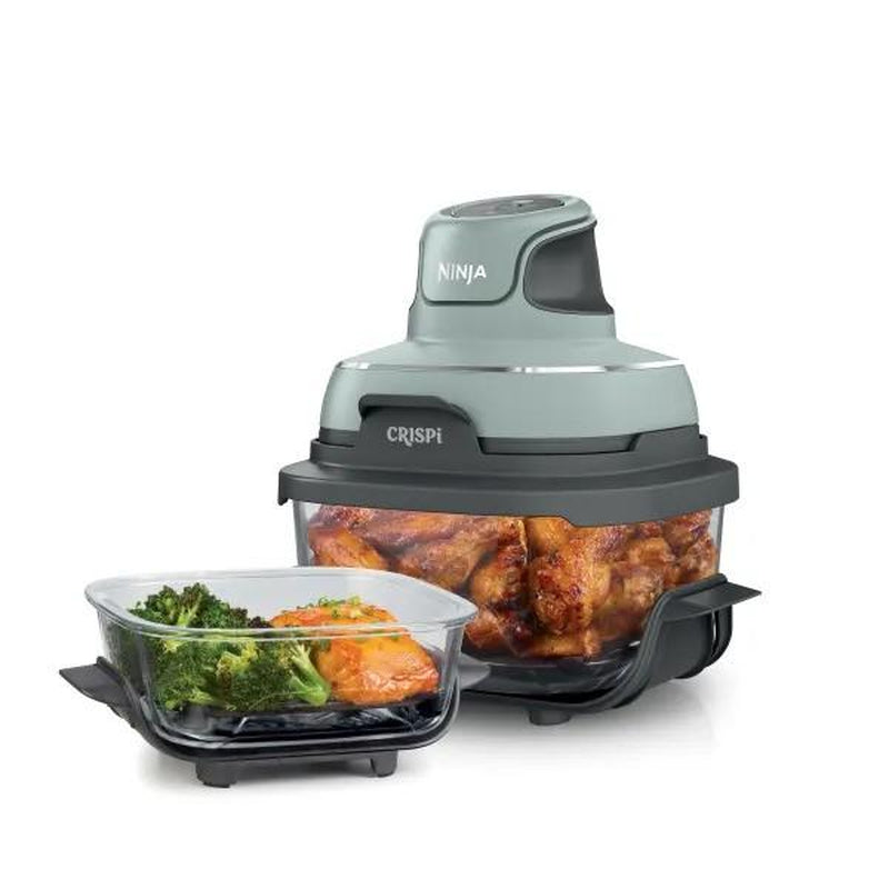 Ninja Crispi 4-in-1 Portable Glass Cooking System - Versatile 4 QT & 6 Cup Containers with Storage Lids, Freezer & Dishwasher Safe!