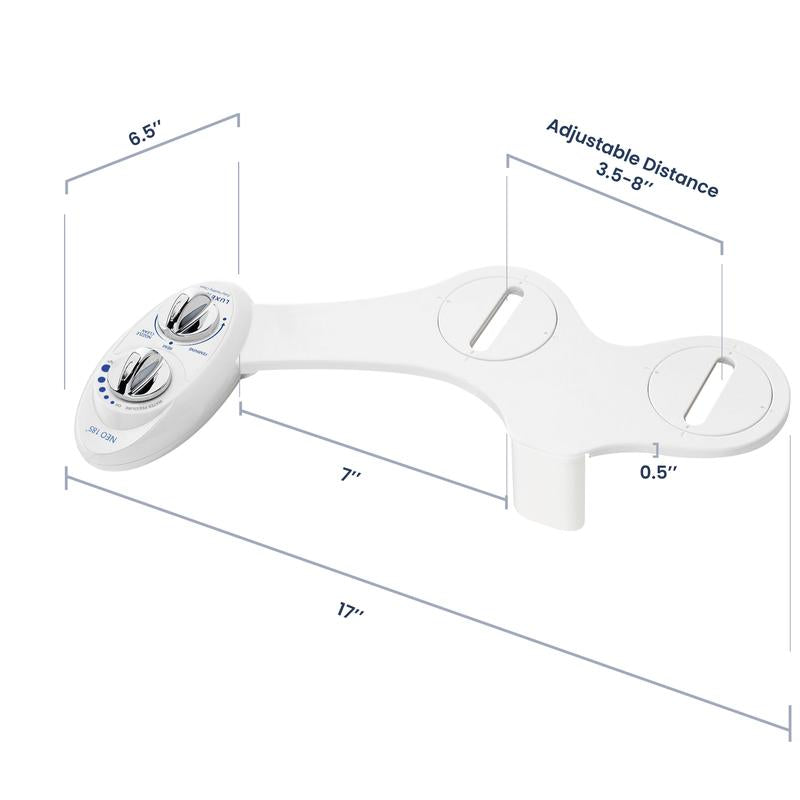 LUXE NEO 185 Bidet Attachment - Self-Cleaning Dual Nozzle, Adjustable Water Pressure for Ultimate Comfort and Hygiene