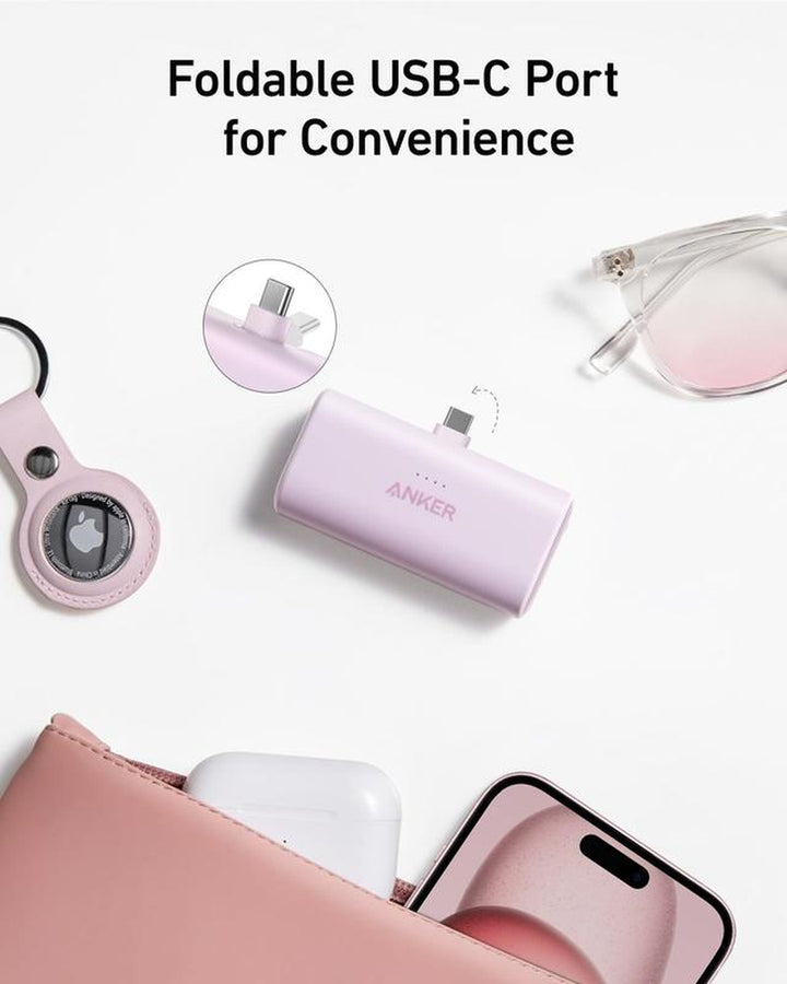 Anker Nano Power Bank, 12W Built-In Lightning Connector and 22.5W Built-In USB-C Connector, for Iphone 14/13/12 Series