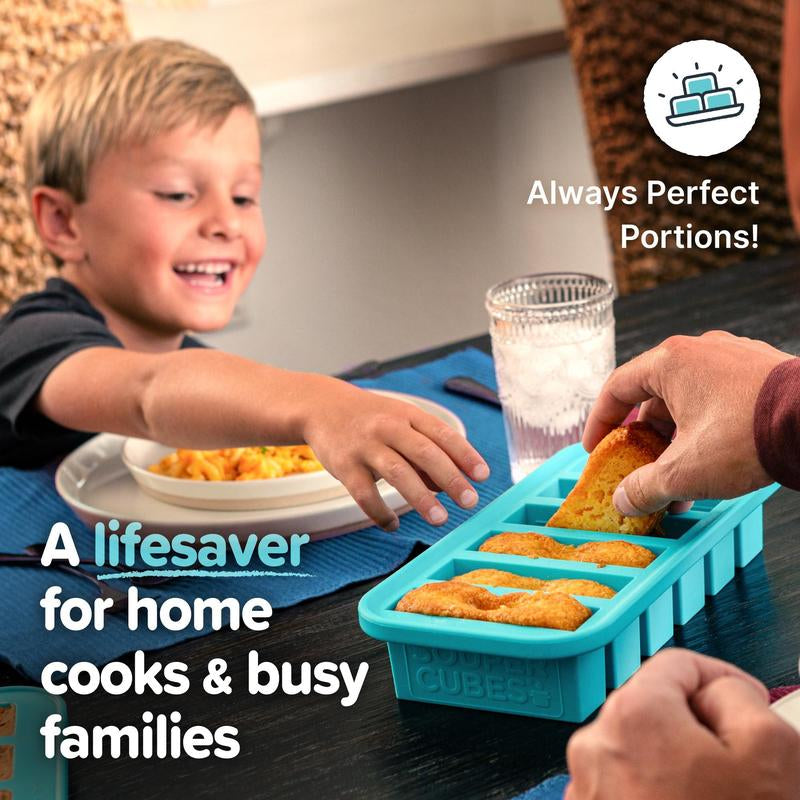 Souper Cubes Ultimate Kitchen Gift Set - Versatile 4 Pack Silicone Freezer Trays (1 Cup, 2 Cup, 1/2 Cup & 2 Tbsp)