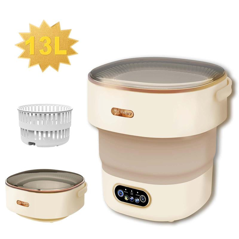 Compact & Portable Mini Washing Machine - 13L Capacity, Foldable Design, 3 Cleaning Modes for Travel, Apartments & RVs
