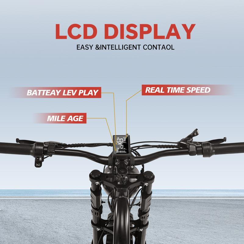 DRIFT.SLIDE 1500W Electric Bike - 28 MPH, 60 Miles Range, All-Terrain Fat Tire, 7-Speed, Removable 48V Battery - Ultimate Moped Style Adventure!