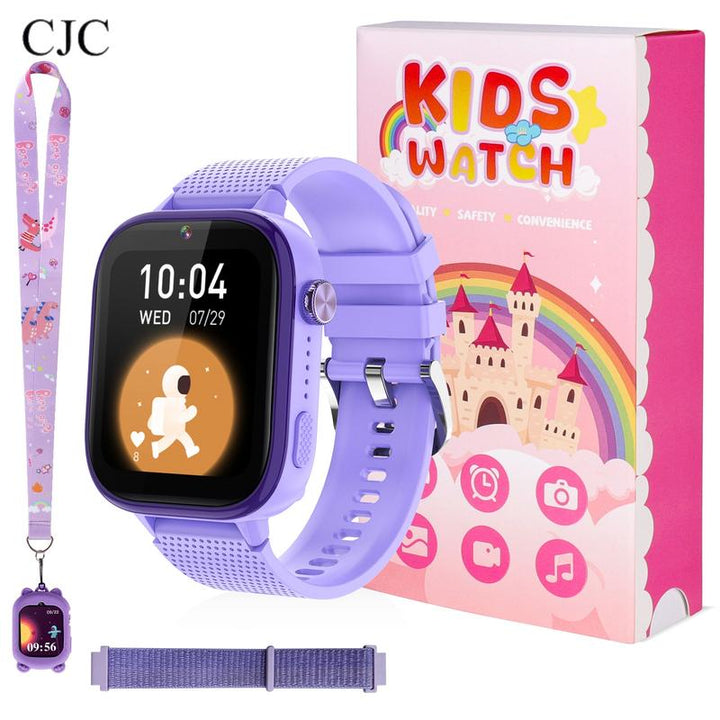 CJC Kids Smartwatch with Built-In GPS, SOS Emergency Call Button, Two-Way Talk Function, Camera, 47 Educational Games, Tons of Apps to Download Touch Screen Weaved Strap Wearable Smartphone Wristwatch