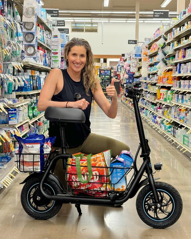 Ultimate Electric Scooter for Adults - 550W Motor, 20-Mile Range, 18.6MPH Speed, Comfortable Seat & Ample Storage for Pets & Cargo